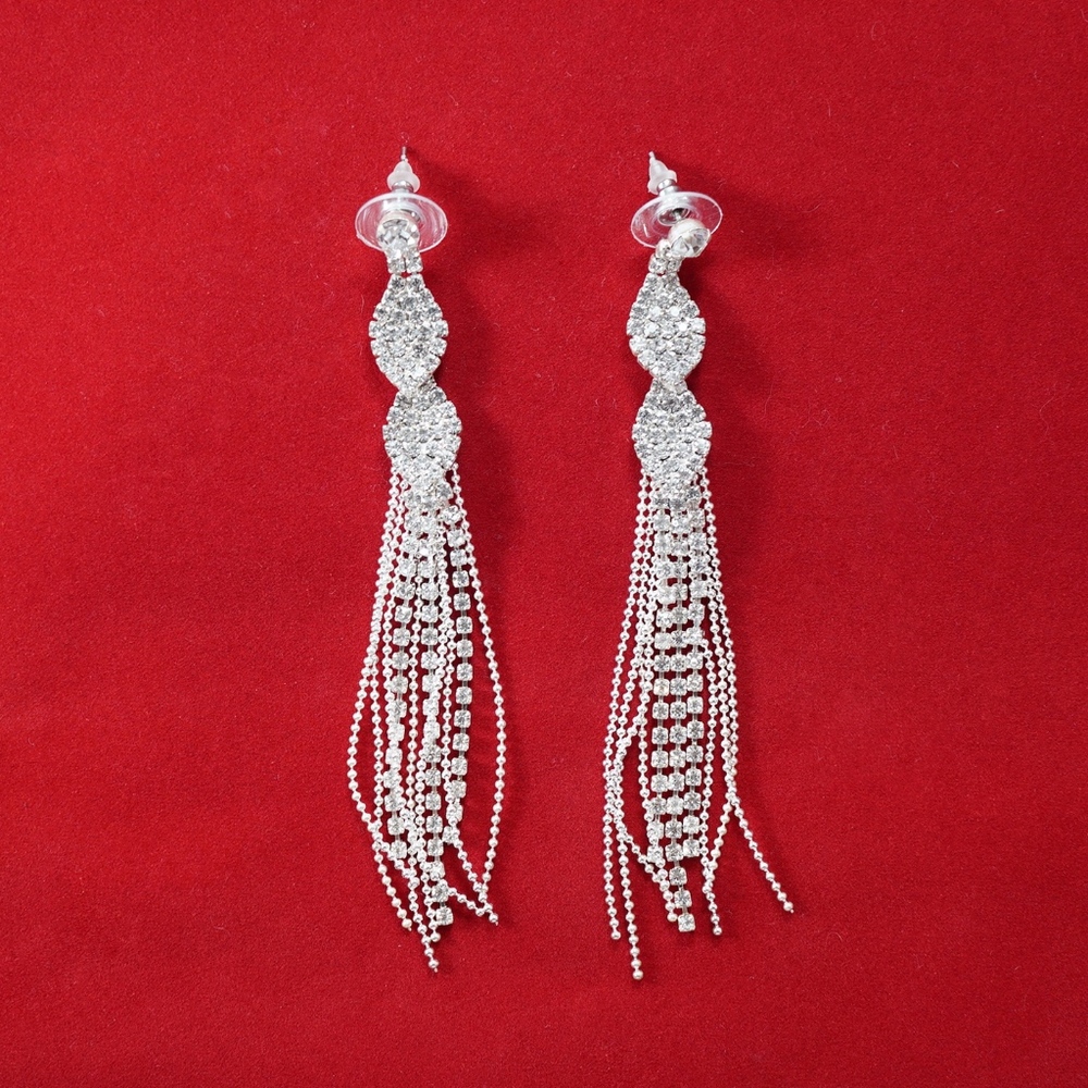 Rhinestone Tassle Earrings
